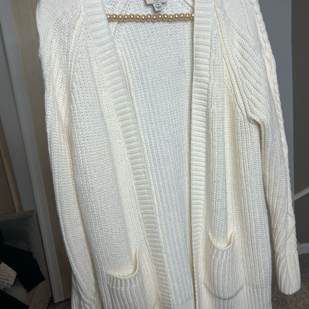 St. John's Bay Women's Ivory Cardigan Sweater